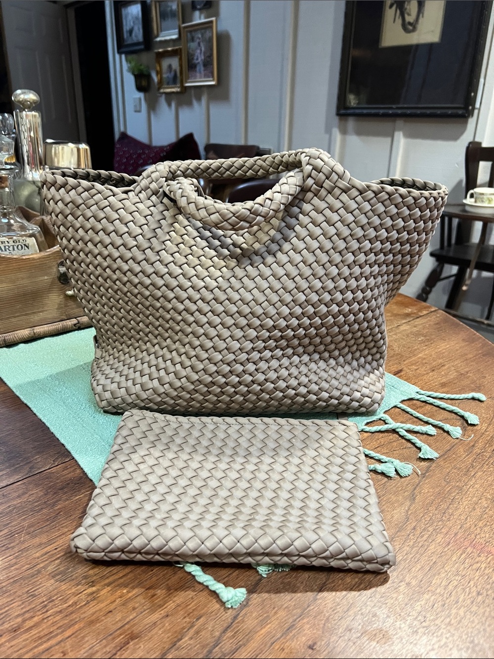 Naghedi St. Barths Medium Tote with Matching Cosmetic Bag